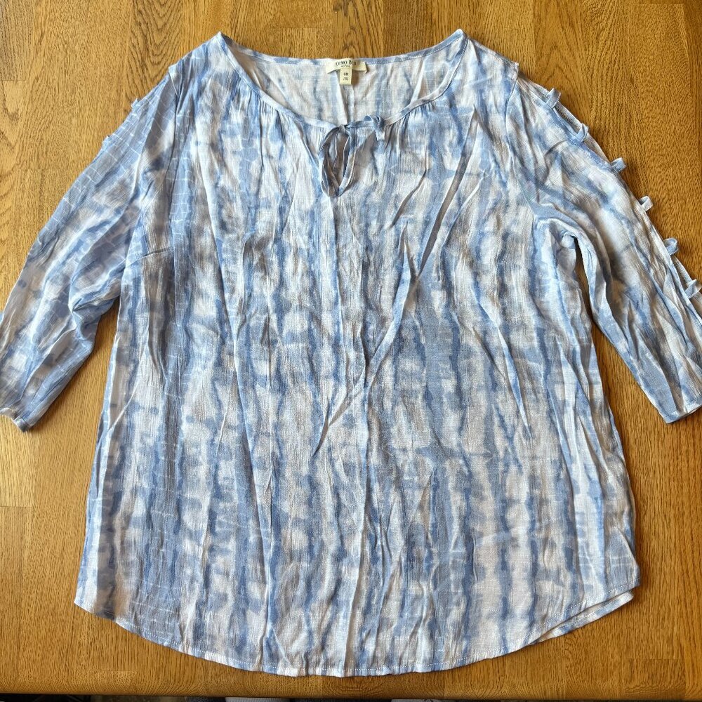 Como Blu Tie Dye Top Size 0X